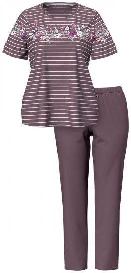 Ulla Popken 850403 Pigiama a fiori Marrone - Pigiami/Loungewear - 