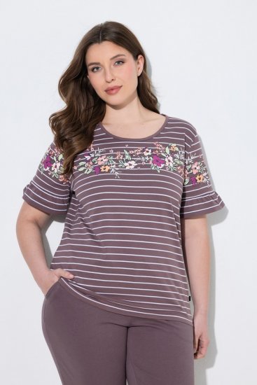 Ulla Popken 850403 Pigiama a fiori Marrone - Pigiami/Loungewear - 