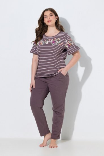 Ulla Popken 850403 Pigiama a fiori Marrone - Pigiami/Loungewear - 