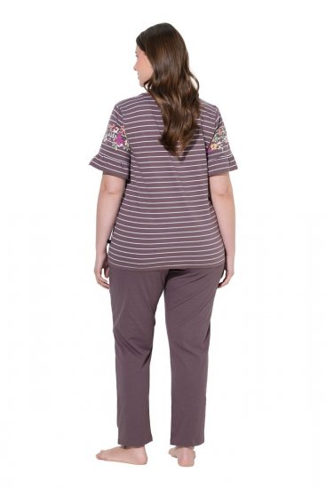 Ulla Popken 850403 Pigiama a fiori Marrone - Pigiami/Loungewear - 