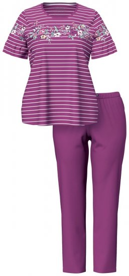 Ulla Popken 850403 Pigiama a fiori Viola - Pigiami/Loungewear - 