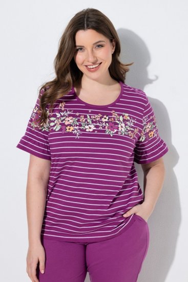 Ulla Popken 850403 Pigiama a fiori Viola - Pigiami/Loungewear - 