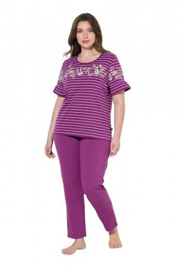 Ulla Popken 850403 Pigiama a fiori Viola - Pigiami/Loungewear - 