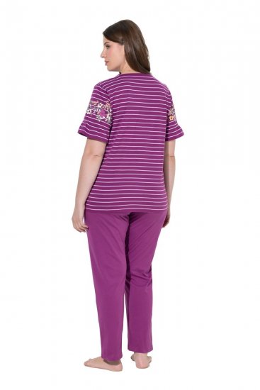 Ulla Popken 850403 Pigiama a fiori Viola - Pigiami/Loungewear - 