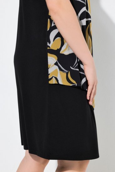 Ulla Popken 850406 Abito in chiffon fantasia Nero - Abiti - Vestiti per tutte le taglie