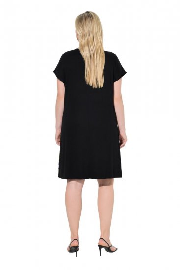Ulla Popken 850406 Abito in chiffon fantasia Nero - Abiti - Vestiti per tutte le taglie