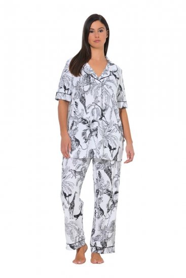 Ulla Popken 850441 Pigiama fantasia Bianco panna - Pigiami/Loungewear - 