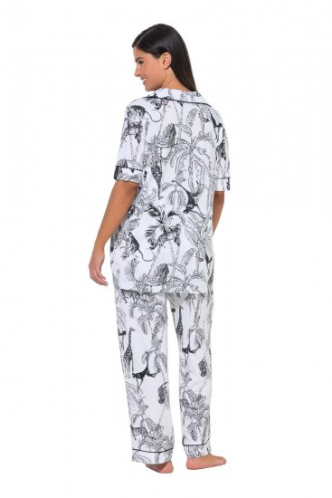 Ulla Popken 850441 Pigiama fantasia Bianco panna - Pigiami/Loungewear - 