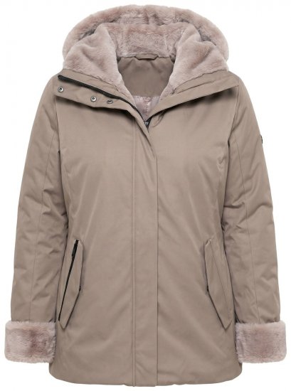 Ulla Popken 850509 Giacca in pelliccia sintetica Tortora - Giacche - Giacche taglie forti da donna