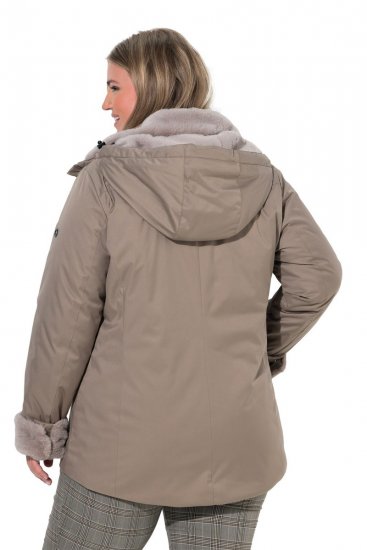 Ulla Popken 850509 Giacca in pelliccia sintetica Tortora - Giacche - Giacche taglie forti da donna
