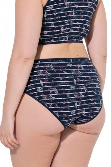 Ulla Popken 850538 Slip a fiori in cotone biologico confezione da 2 Blu scuro - Slip - 