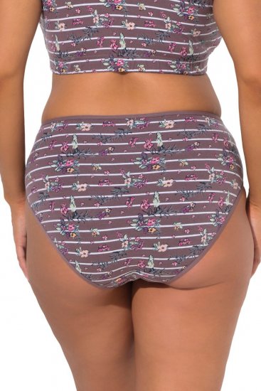 Ulla Popken 850538 Slip a fiori in cotone biologico confezione da 2 Marrone - Slip - 