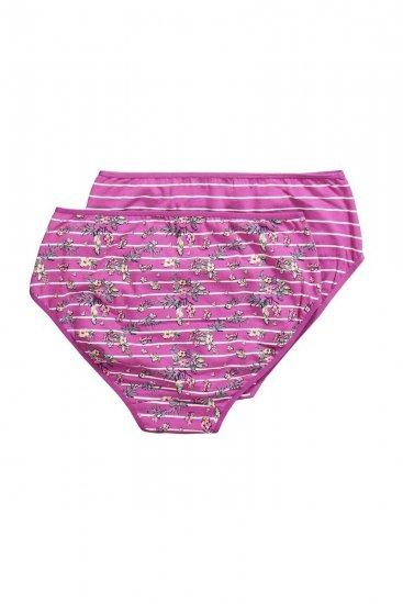 Ulla Popken 850538 Slip a fiori in cotone biologico confezione da 2 Viola - Slip - 