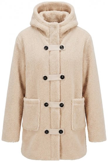 Ulla Popken 850589 Giacca teddy Bianco panna - Giacche - Giacche taglie forti da donna
