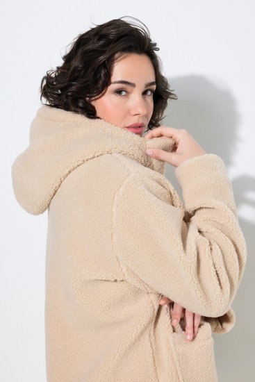 Ulla Popken 850589 Giacca teddy Bianco panna - Giacche - Giacche taglie forti da donna