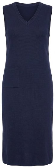Ulla Popken 850725 Abito in maglia con scollo a V Blu scuro - Abiti in maglia - 