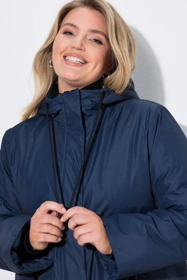 Ulla Popken 850794 Cappotto tecnico Blu scuro - Cappotti - Cappotti taglie forti da donna