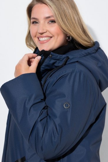 Ulla Popken 850794 Cappotto tecnico Blu scuro - Cappotti - Cappotti taglie forti da donna