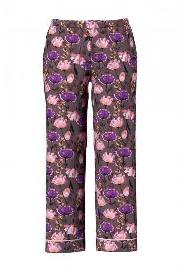 Ulla Popken 850903 Pigiama a fiori confezione da 2 Marrone - Pigiami/Loungewear - 