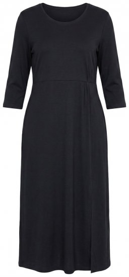 Ulla Popken 850910 Abito lungo con maniche a 3/4 Nero - Vestiti maxi - Abiti maxi taglie forti