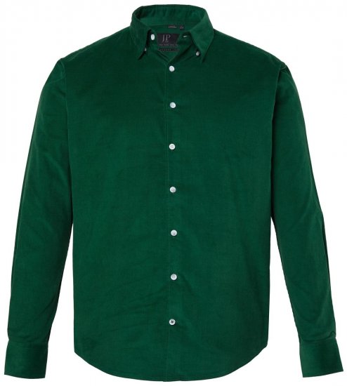 JP1880 850921 Camicia in velluto a coste a maniche lunghe Verde foresta TALL - TALL camicie - Camicie TALL per uomo alto