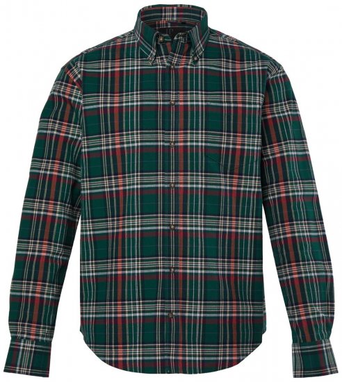 JP1880 850923 Camicia a quadri a maniche lunghe Verde foresta TALL - TALL camicie - Camicie TALL per uomo alto