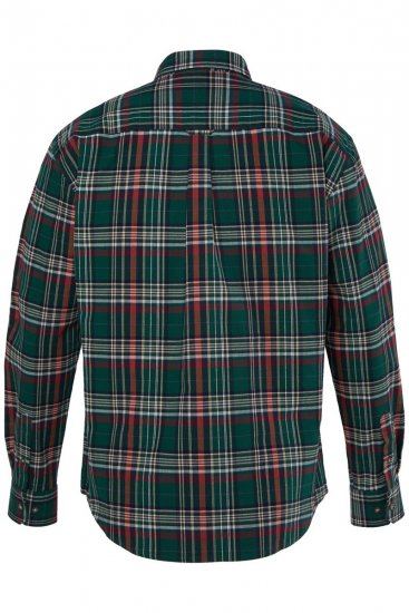 JP1880 850923 Camicia a quadri a maniche lunghe Verde foresta TALL - TALL camicie - Camicie TALL per uomo alto