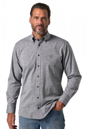 JP1880 850931 Camicia in chambray a maniche lunghe Nero TALL - TALL camicie - Camicie TALL per uomo alto