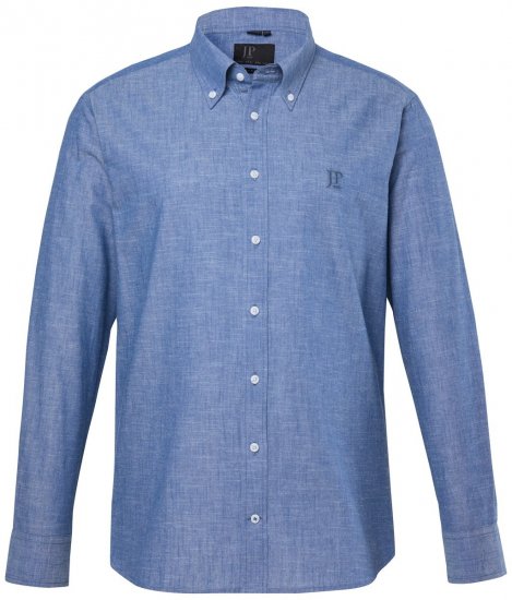 JP1880 850931 Camicia in chambray a maniche lunghe Blu denim TALL - TALL camicie - Camicie TALL per uomo alto