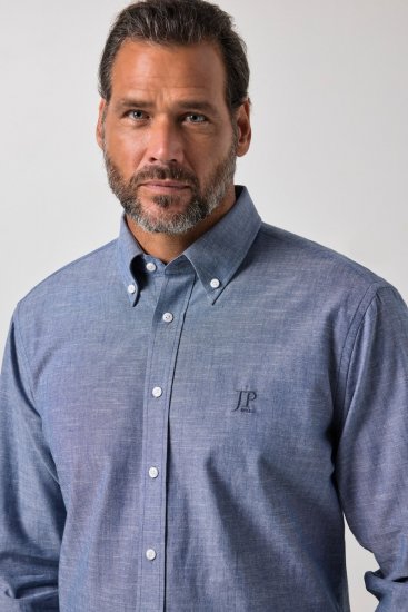JP1880 850931 Camicia in chambray a maniche lunghe Blu denim TALL - TALL camicie - Camicie TALL per uomo alto