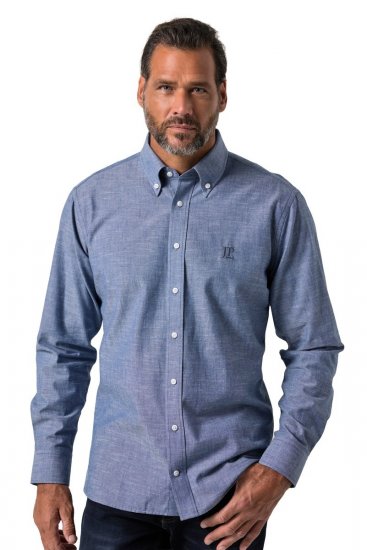 JP1880 850931 Camicia in chambray a maniche lunghe Blu denim TALL - TALL camicie - Camicie TALL per uomo alto