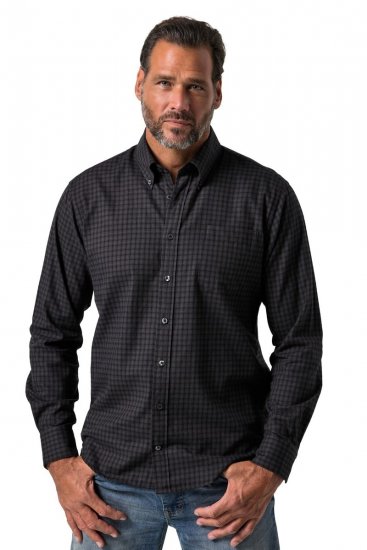 JP1880 850950 Camicia in flanella a quadri a maniche lunghe Nero TALL - TALL camicie - Camicie TALL per uomo alto