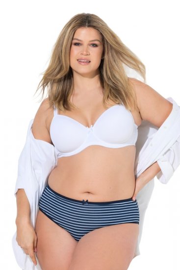 Ulla Popken 850966 Slip a righe confezione da 5 Blu scuro - Slip - 