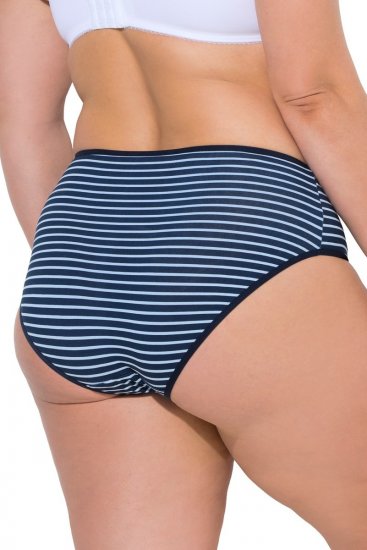 Ulla Popken 850966 Slip a righe confezione da 5 Blu scuro - Slip - 