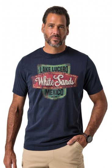 JP1880 850980 T-shirt con stampa effetto vintage Blu scuro TALL - TALL T-shirts - T-Shirt per Uomini Alti