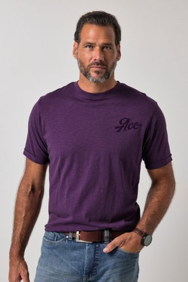 JP1880 850985 T-shirt con stampa sul petto Viola scuro TALL - TALL T-shirts - T-Shirt per Uomini Alti