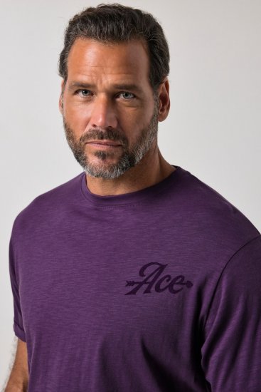 JP1880 850985 T-shirt con stampa sul petto Viola scuro TALL - TALL T-shirts - T-Shirt per Uomini Alti