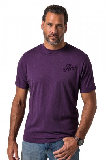 JP1880 850985 T-shirt con stampa sul petto Viola scuro TALL - TALL T-shirts - T-Shirt per Uomini Alti