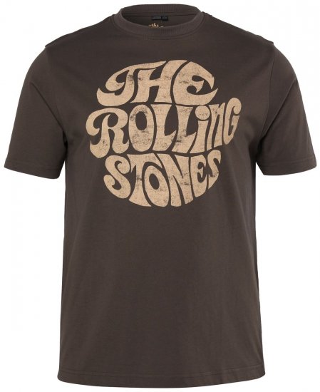 JP1880 851001 Rolling Stones Retro Logo T-shirt Nocciola - Magliette di band - T-shirt band taglie forti