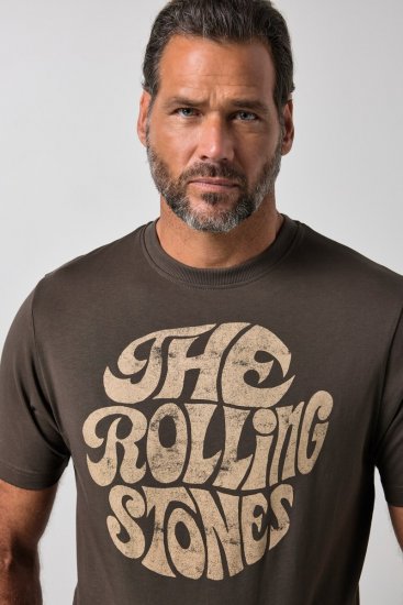 JP1880 851001 Rolling Stones Retro Logo T-shirt Nocciola TALL - TALL T-shirts - T-Shirt per Uomini Alti