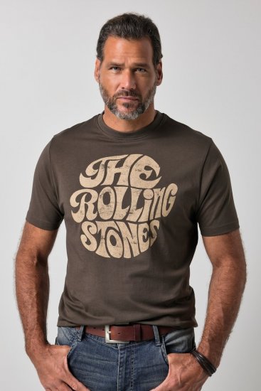 JP1880 851001 Rolling Stones Retro Logo T-shirt Nocciola TALL - TALL T-shirts - T-Shirt per Uomini Alti