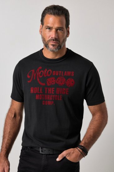 JP1880 851002 T-shirt con stampa sul petto Nero TALL - TALL T-shirts - T-Shirt per Uomini Alti