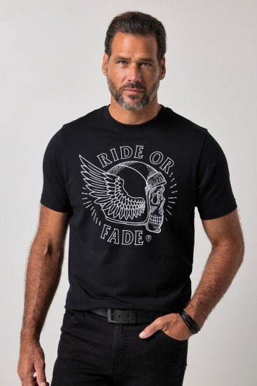JP1880 851008 T-shirt con stampa sul petto Nero TALL - TALL T-shirts - T-Shirt per Uomini Alti