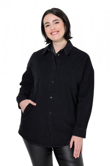 Ulla Popken 851036 Giacca di jeans Antracite - Giacche - Giacche taglie forti da donna