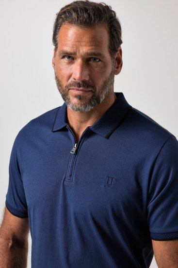 JP1880 851048 Polo con zip Blu notte TALL - TALL polo - Polo TALL per uomo alto