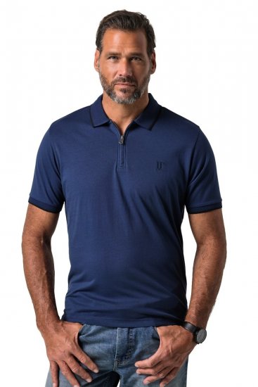 JP1880 851048 Polo con zip Blu notte TALL - TALL polo - Polo TALL per uomo alto