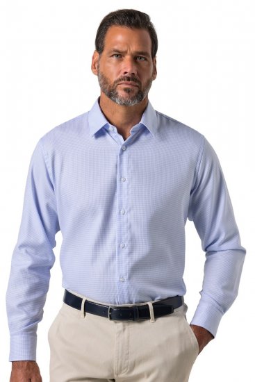 JP1880 851051 Camicia business no-stiro manica lunga Azzurro TALL - TALL camicie - Camicie TALL per uomo alto