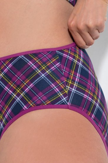 Ulla Popken 851070 Slip a quadri in cotone biologico confezione da 5 Viola - Slip - 