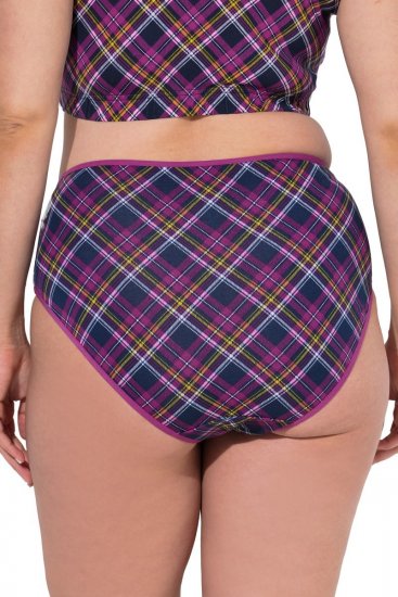Ulla Popken 851070 Slip a quadri in cotone biologico confezione da 5 Viola - Slip - 
