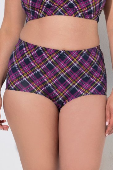 Ulla Popken 851071 Slip a quadri in cotone biologico confezione da 2 Viola - Slip - 